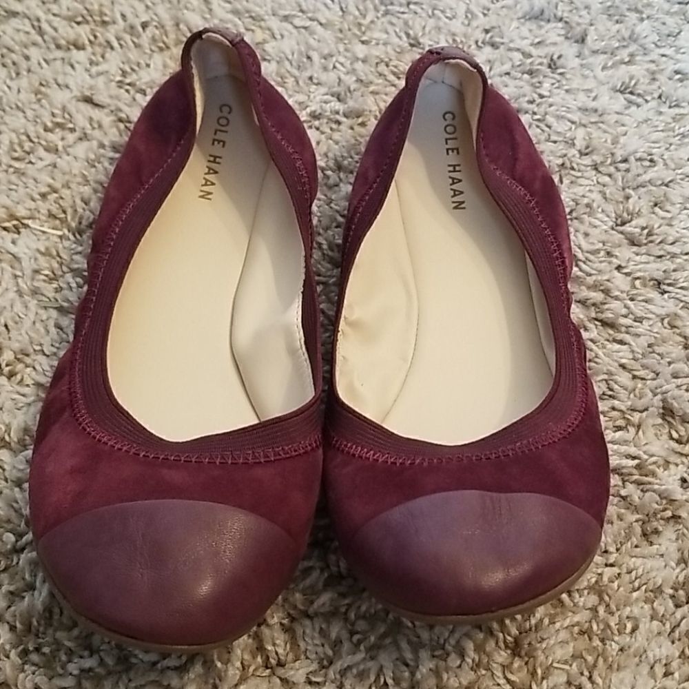 Cole Haan maroon suede flats size 6.5